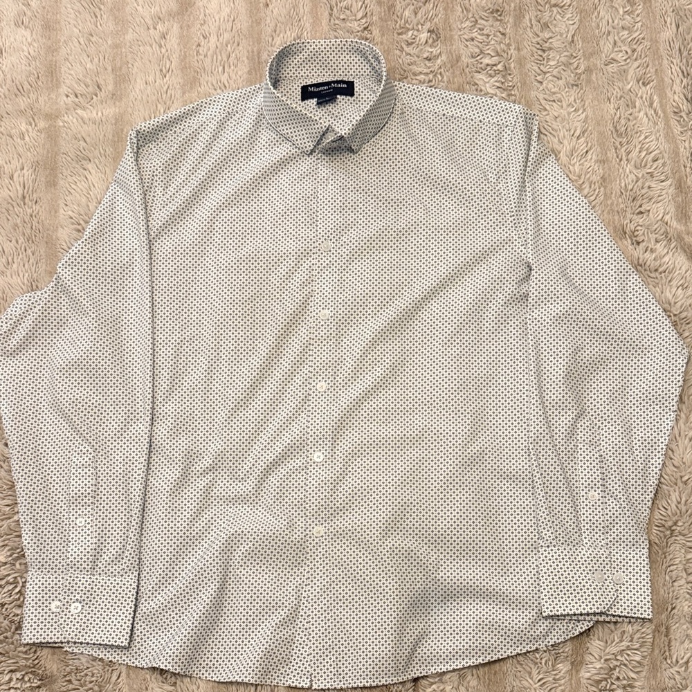 Mizzen+Main Classic shirt no tuck L with blue diamonds